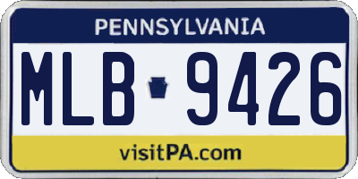 PA license plate MLB9426