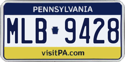 PA license plate MLB9428