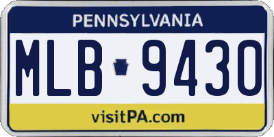 PA license plate MLB9430