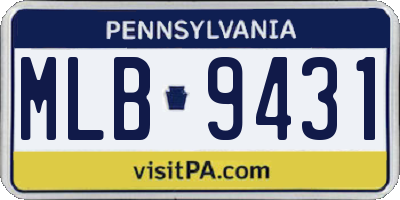 PA license plate MLB9431