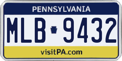 PA license plate MLB9432