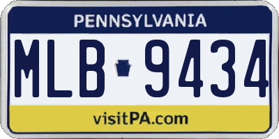 PA license plate MLB9434