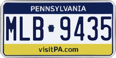 PA license plate MLB9435