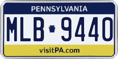 PA license plate MLB9440
