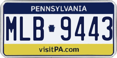 PA license plate MLB9443