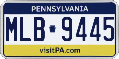 PA license plate MLB9445