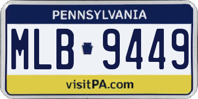 PA license plate MLB9449
