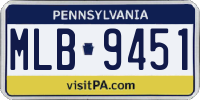 PA license plate MLB9451