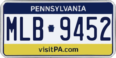 PA license plate MLB9452