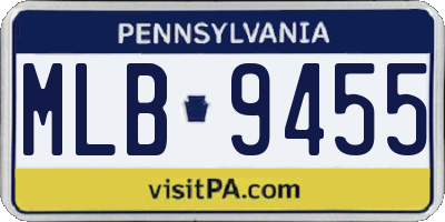 PA license plate MLB9455