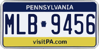 PA license plate MLB9456