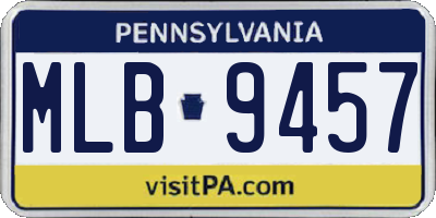 PA license plate MLB9457