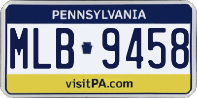 PA license plate MLB9458