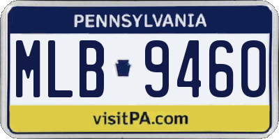 PA license plate MLB9460
