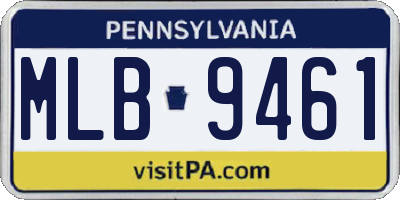 PA license plate MLB9461