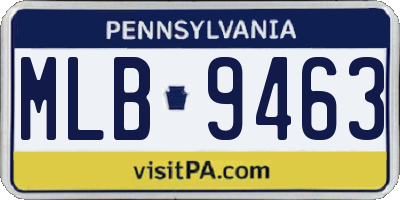 PA license plate MLB9463