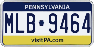 PA license plate MLB9464