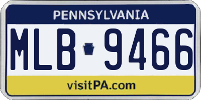 PA license plate MLB9466