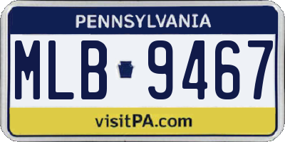 PA license plate MLB9467