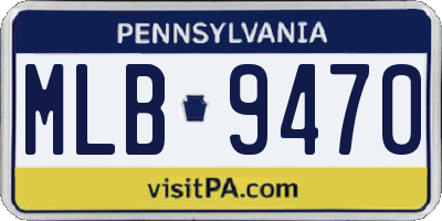 PA license plate MLB9470