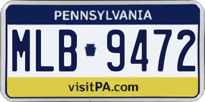 PA license plate MLB9472