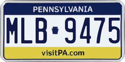 PA license plate MLB9475