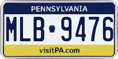 PA license plate MLB9476