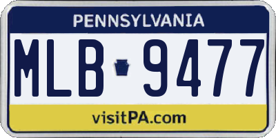 PA license plate MLB9477
