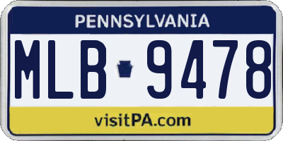 PA license plate MLB9478
