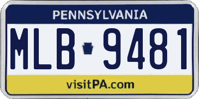 PA license plate MLB9481