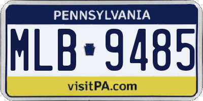 PA license plate MLB9485