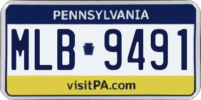 PA license plate MLB9491
