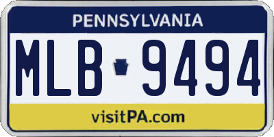 PA license plate MLB9494