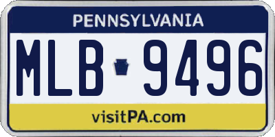 PA license plate MLB9496