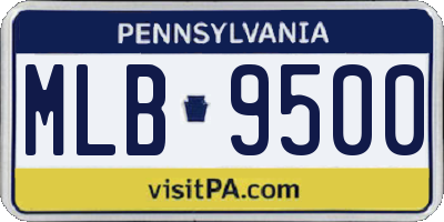 PA license plate MLB9500