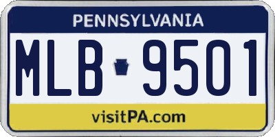 PA license plate MLB9501