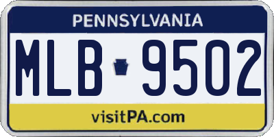 PA license plate MLB9502