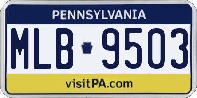 PA license plate MLB9503