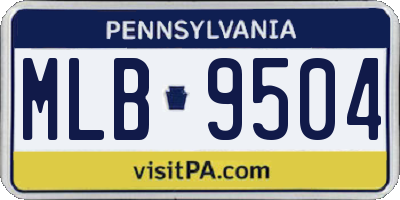 PA license plate MLB9504