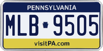 PA license plate MLB9505