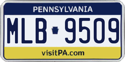 PA license plate MLB9509