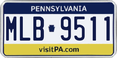 PA license plate MLB9511