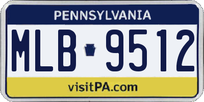 PA license plate MLB9512