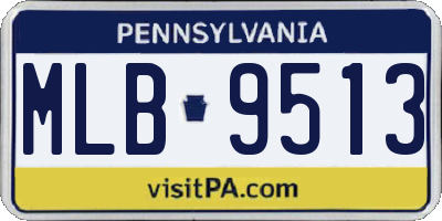 PA license plate MLB9513