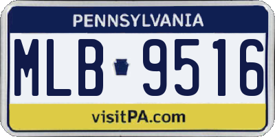 PA license plate MLB9516