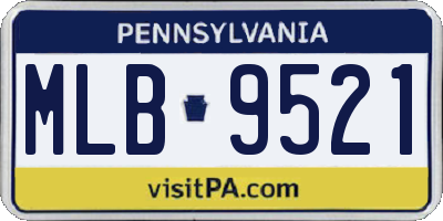 PA license plate MLB9521