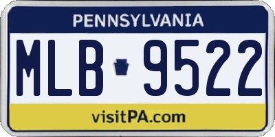 PA license plate MLB9522