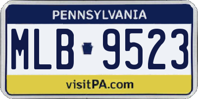 PA license plate MLB9523