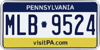 PA license plate MLB9524