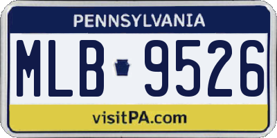 PA license plate MLB9526